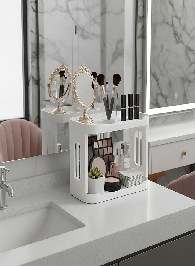 Hian 2-Layer Storage Rack | 27.3 x 15 x 19 cm, White,Pack of 1 | PP Plastic,Detachable Design | Saves Space & Keeps Essentials Within Reach | Ideal for Office,Kitchen,Bathroom,Vanity Accessories - Image 4
